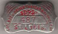 1923 St. Louis Missouri Licensed Driver Taxicab and Service Car