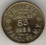 Syracuse New York 1923 Drivers License