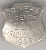 Syracuse New York 1933 Drivers License