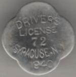 Syracuse New York 1940 Drivers License
