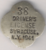 Syracuse New York 1941 Drivers License
