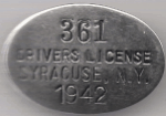 Syracuse New York 1942 Drivers License