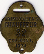 Bristol Tennessee 1923/24 Chauffeur