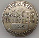 1921/22 Memphis Tennessee Registered Chauffeur