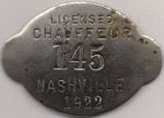 1922 Nashville Tennessee Licensed Chauffeur