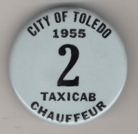 Toledo Ohio 1955 Taxicab Chauffeur