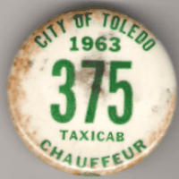 Toledo Ohio 1963 Taxicab Chauffeur
