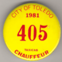 Toledo Ohio 1981 Taxicab Chauffeur