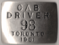 Toronto Ontario 1961 Cab Driver