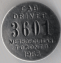 Toronto Ontario 1963 Cab Driver