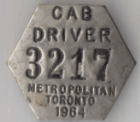 Toronto Ontario 1964 Cab Driver