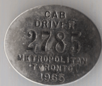 Toronto Ontario 1965 Cab Driver