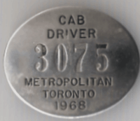 Toronto Ontario 1968 Cab Driver