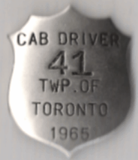 Toronto Township Ontario 1965 Cab Driver