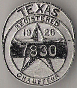 1926 Texas Registered Chauffeur