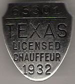 1932 Texas Licensed Chauffeur
