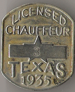1935 Texas Licensed Chauffeur