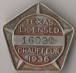 1936 Texas Licensed Chauffeur