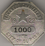 1922 El Paso Texas Licensed Chauffeur