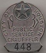 1937 Houston Texas Public Service Chauffeur