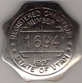 1927 Utah Registered Chauffeur