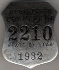 1932 Utah Registered Chauffeur