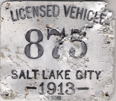 1913 Salt Lake City Licensed Vehicle