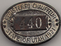 1921 Utah Registered Chauffeur