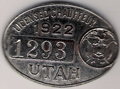 1922 Utah Registered Chauffeur
