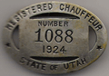 1924 Utah Registered Chauffeur