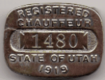 1919 Utah Registered Chauffeur