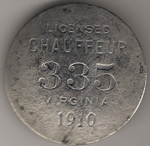 1910 Virginia Licensed Chauffeur