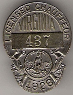 1928 Virginia Licensed Chauffeur