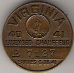 1940/41 Virginia Licensed Chauffeur