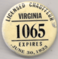 1932/33 Virginia Licensed Chauffeur