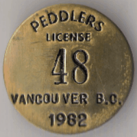 1982 Vancouver Peddlers License