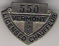 1920 Vermont Licensed Chauffeur