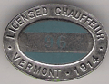 1914 Vermont Licensed Chauffeur