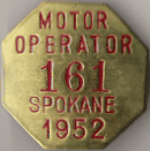1952 Spokane Washington Motor Operator