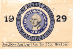 1929 Washington Non Resident sticker