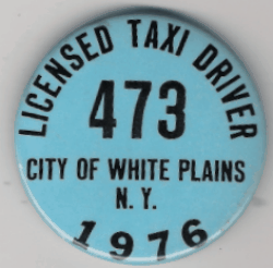 White Plains 1976 Licensed Taxi Driver