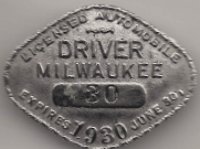 1929/30 Milwaukee Wisconsin Licensed Automobile Driver