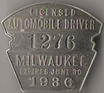 1935/36 Milwaukee Wisconsin Licensed Automobile Driver