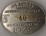 1937/38 Milwaukee Wisconsin Licensed Automobile Driver