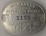 1940/41 Milwaukee Wisconsin Licensed Automobile Driver