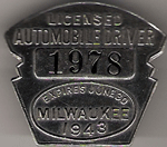 1942/43 Milwaukee Wisconsin Licensed Automobile Driver