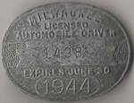 1943/44 Milwaukee Wisconsin Licensed Automobile Driver