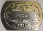 1944/45 Milwaukee Wisconsin Licensed Automobile Driver