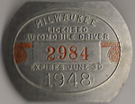 1947/48 Milwaukee Wisconsin Licensed Automobile Driver