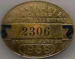 1955/56 Milwaukee Wisconsin Licensed Automobile Driver